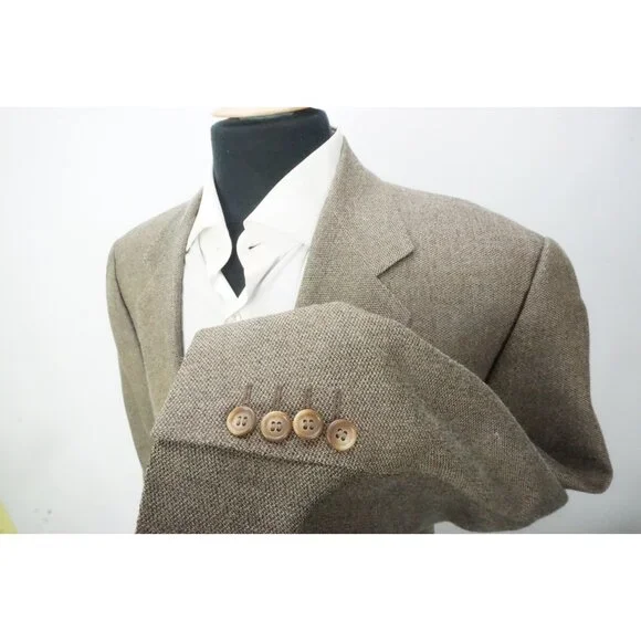 Canali Silk Blend Woven Brown Sport Coat Jacket Sz 44R